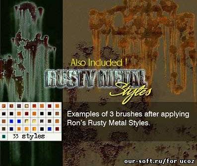 Стили для Photoshop - Ron's Rusty Metal Styles