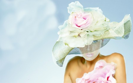 Photoshop шаблон - В гламурной шляпе с цветами