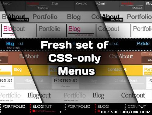 Набор из 12 CSS меню
