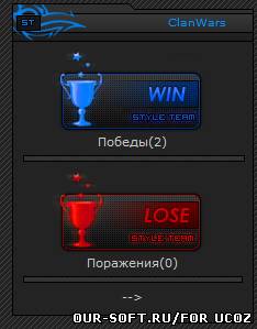 ClanWars - статистика CW для ucoz, победы - Поражения