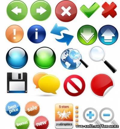 Элементы для web в PSD