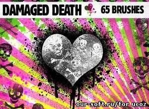 Кисти для Photoshop - Damaged Death Skulls