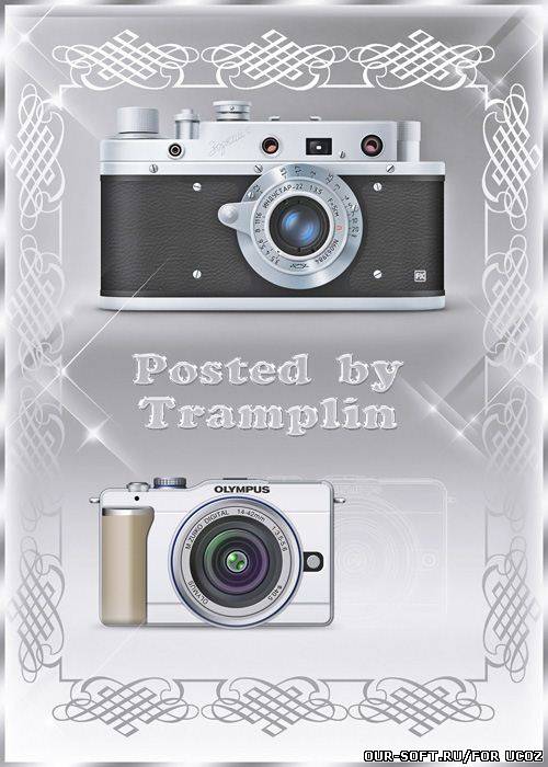 2 Psd Исходника фотоаппаратов компаний  Olympus и Зоркий