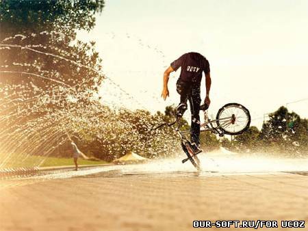 Мужской шаблон - парень на BMX