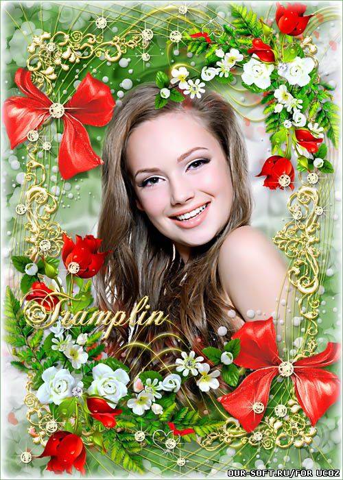 Цветочная рамка для ваших фото – Расплескалось море красных роз