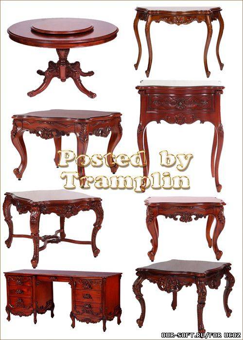Клипарт – деревянные резные столы
