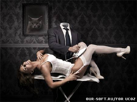 Шаблон для фотомонтажа - прогладить девушку