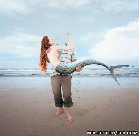 Шаблон мужской - в объятиях русалки