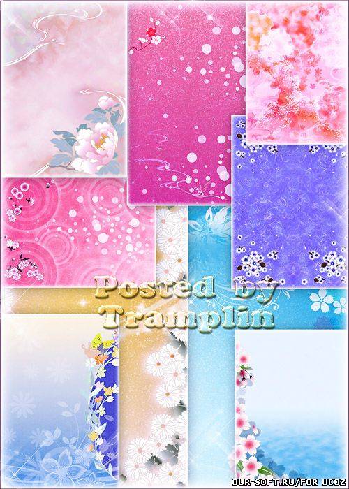 Нежные фоны - С пушистых облаков ко мне слетела