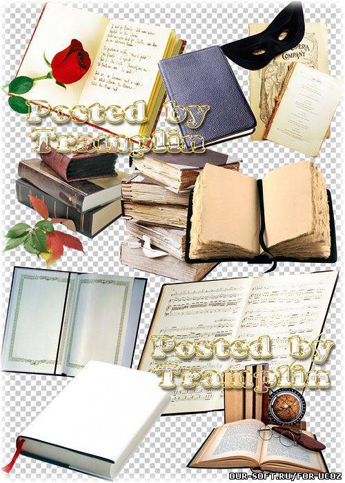 Клипарт на прозрачном фоне – Книги, блокноты, журналы