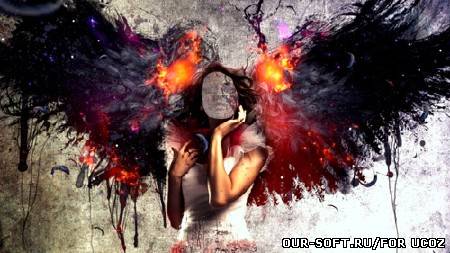 Шаблон psd - девушка ангел