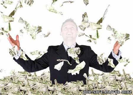 Шаблон для фотошопа - по пояс в деньгах