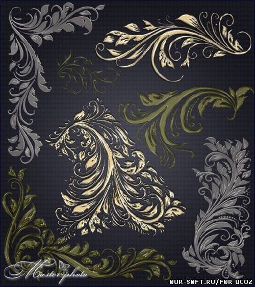 PSD исходник для работы в фотошопе - Декоративные завитки