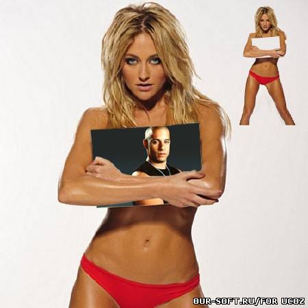 Рамка psd мужская - блондинка с вашим фото