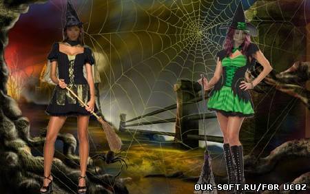 Шаблоны psd для фото - хэллоуин