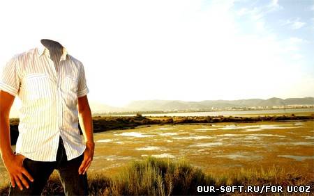 Шаблон для фото - парень на природе