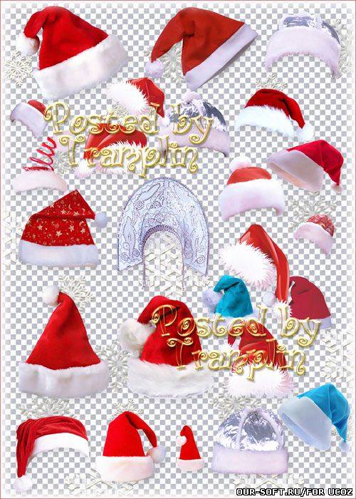 Клипарт – Новогодние шапки, кокошник