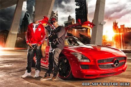 Шаблон для фотошоп - на дорогом авто