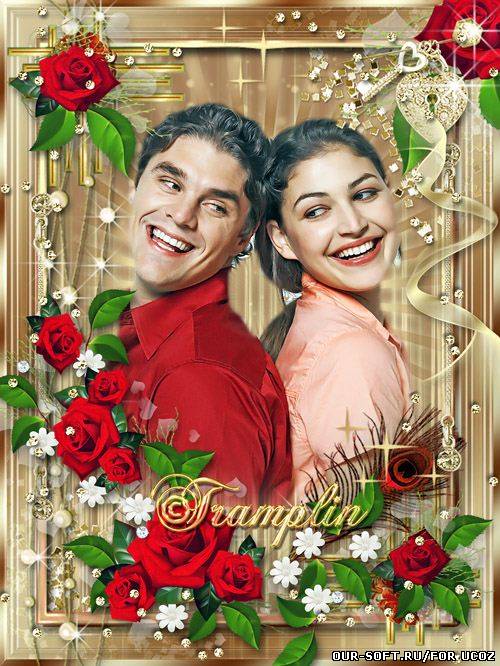 Романтическая рамка с розами и сердечком – Мы будем вместе навсегда