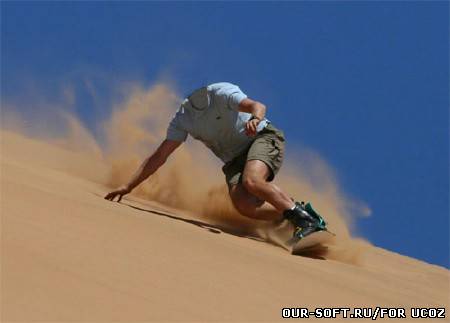 Шаблон psd для фото - серфинг на песке