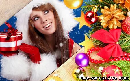 Новогодняя рамка для фотошопа 2013