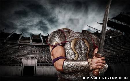 Шаблон мужской - воин на арене