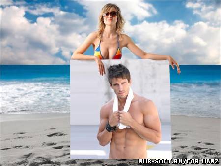 Рамка для фото - девушка на пляже