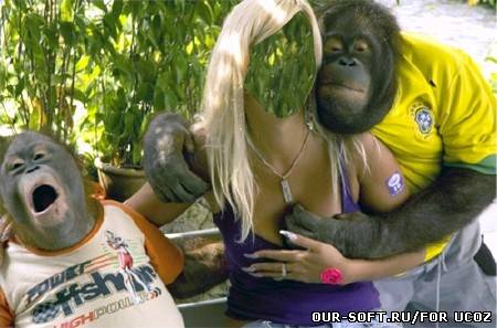 Шаблон женский - с обезьянами