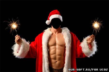 Шаблон для фотошопа - секси санта