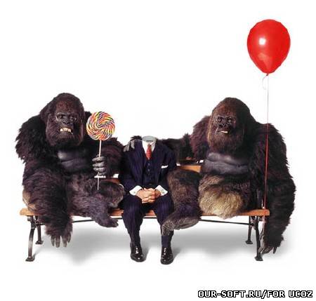 Шаблон для фотошопа - прогулка с гориллами