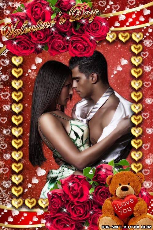 Романтическая рамка для влюбленных - I Love You