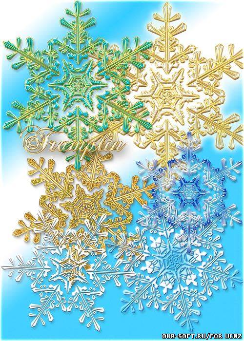 Снежинки на прозрачном фоне