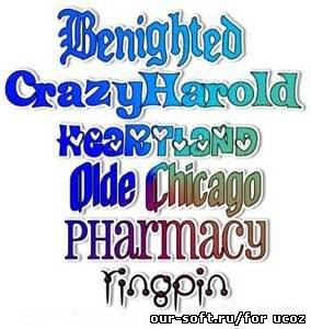 Collection of fonts for the Photoshop