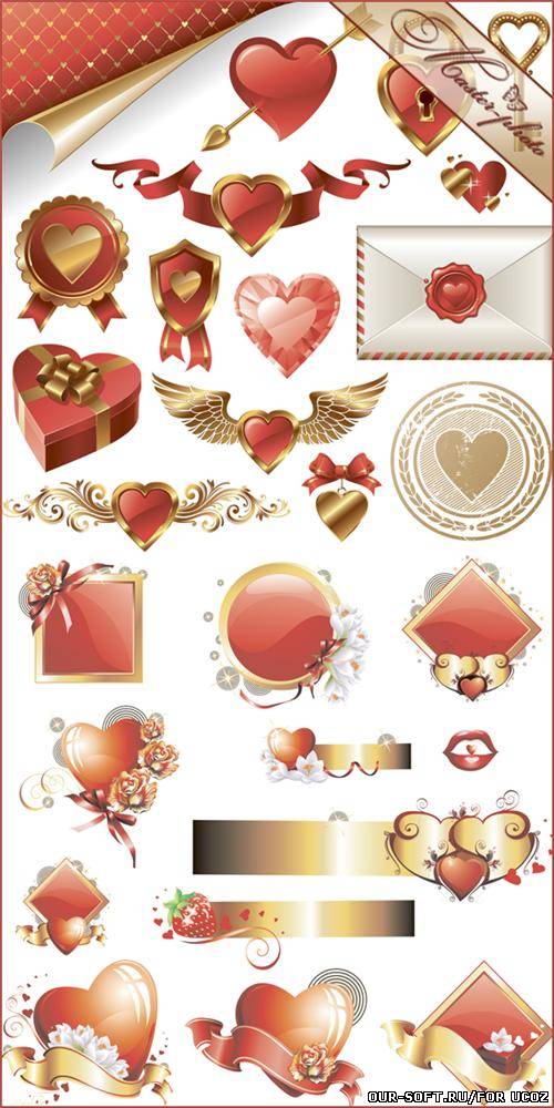 PSD исходник для работы в фотошопе - Валентинов день