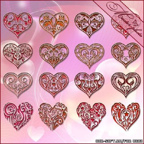 PSD исходник для фотошопа - Сердца