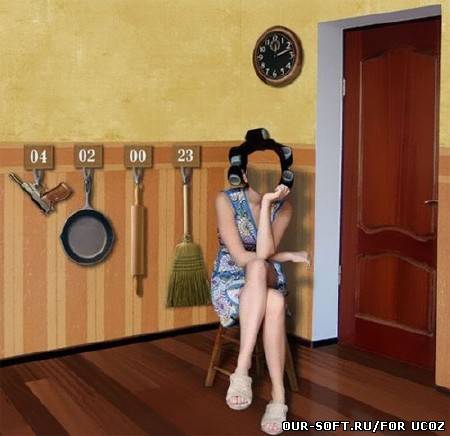 Шаблон для фотомонтажа - жена ждет мужа