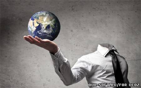 Мужской шаблон - планета на ладоне