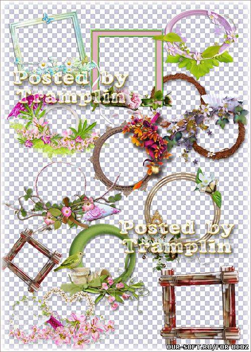 Рамки-вырезы разной тематики для виньеток - Клипарт на прозрачном фоне