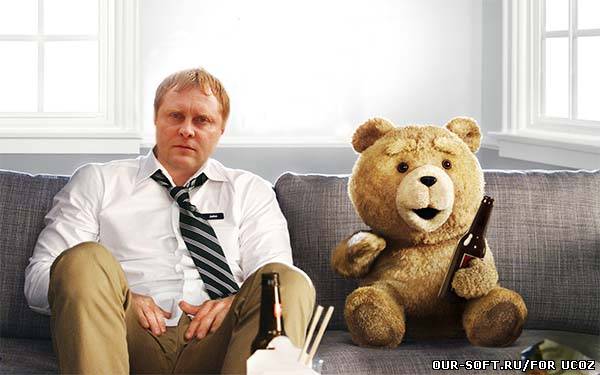 Мужской шаблон фотошоп с мишкой