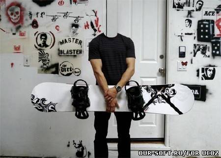 Шаблон для фото - любитель сноуборда