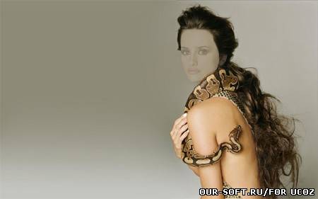 Шаблон для фотошопа - змея на теле