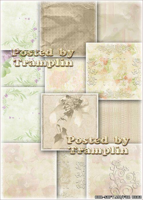 Фоны - Бумага, холст с цветами