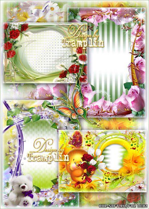 Сборник рамок с цветами – Розы и лилии