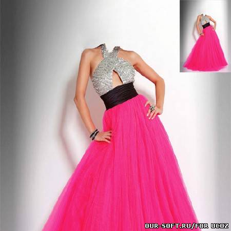 Шаблон psd женский - а ярком платье