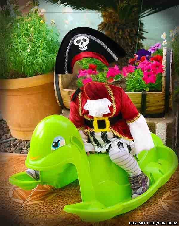 Детский фотошаблон-юная пиратка