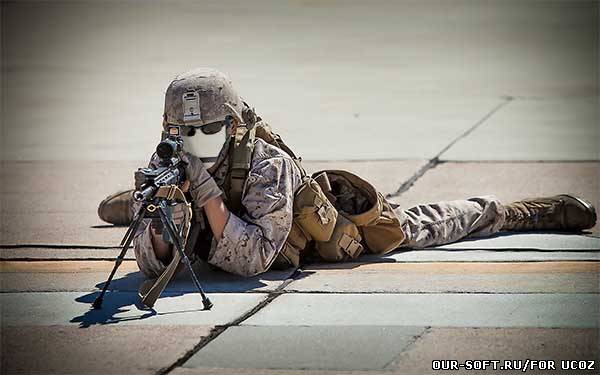 мужской шаблон-пулемётчик