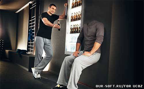 Мужской шаблон для фотошопа-пиво с Кличко