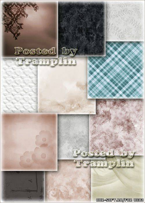 Фоны с различной текстурой ткани, листочков, цветочков