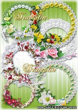 Рамки-вырезы для виньеток с цветочными кластерами
