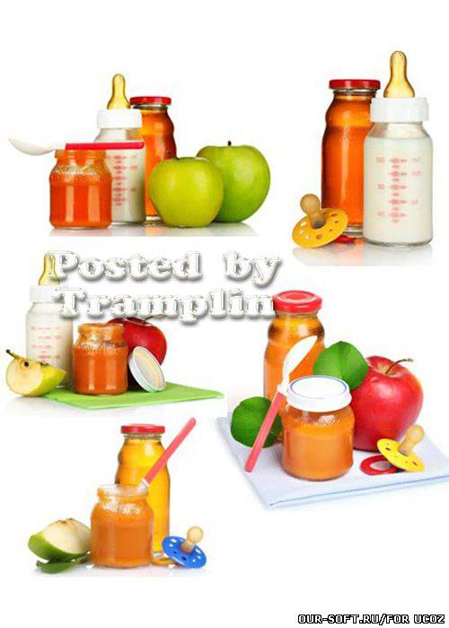 Высококачественный растровый клипарт с едой для малышей